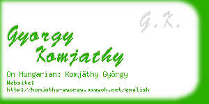 gyorgy komjathy business card